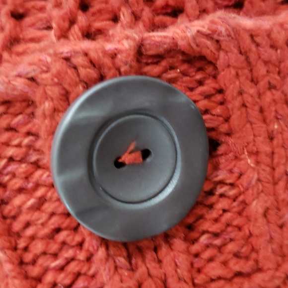 Free People Orange Button Up Hooded Sweater Size XS - Picture 11 of 12